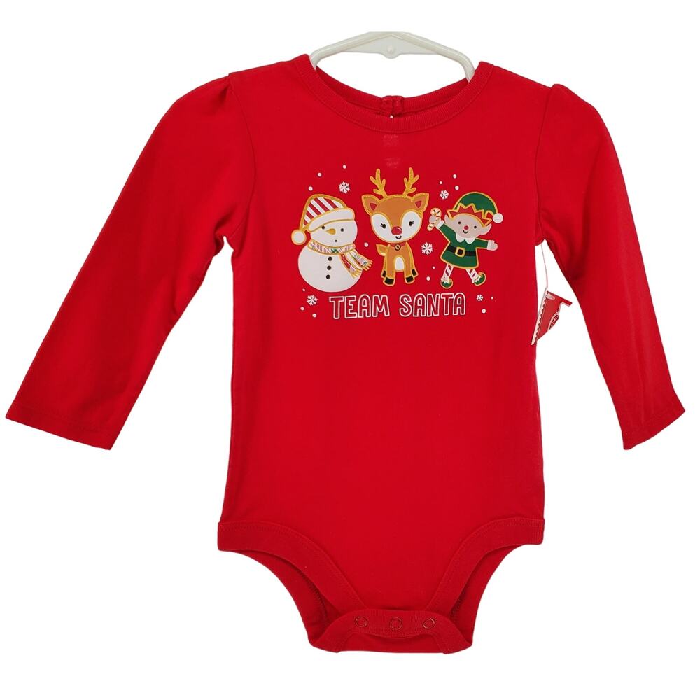 Holiday Time Christmas Long‎ Sleeve Red One Piece 12 Months New
